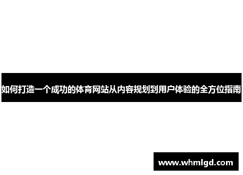 如何打造一个成功的体育网站从内容规划到用户体验的全方位指南